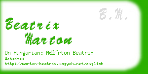 beatrix marton business card
